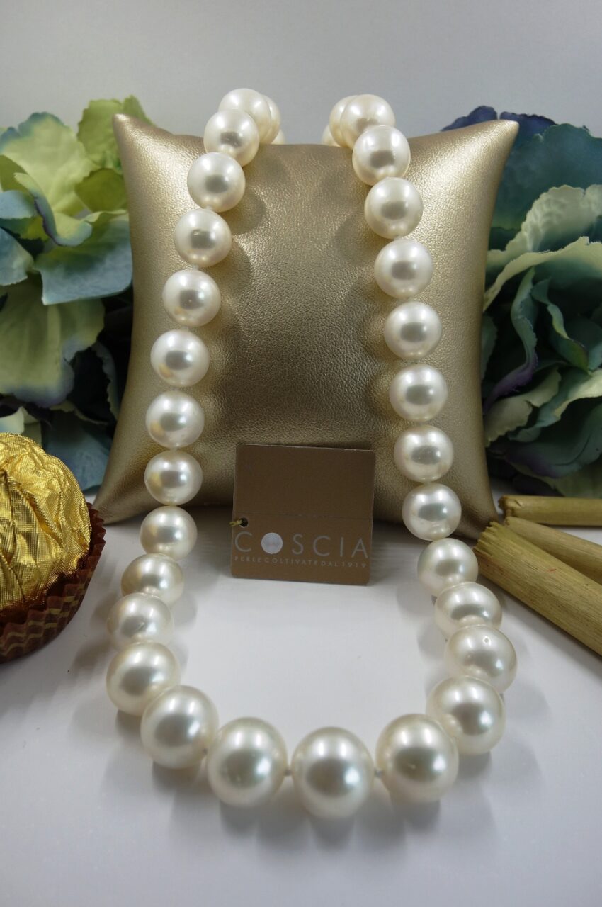 COSCIA PEARL NECKLACE LELUNE WITH GOLD ELEMENTS 