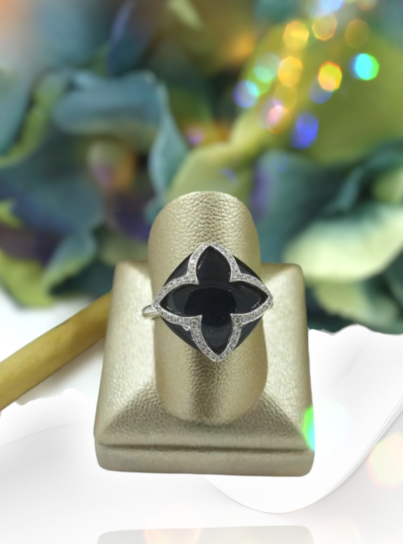 Tirisi Jewerly - Seoul  Flower Hematite duo gyémánt gyűrű
