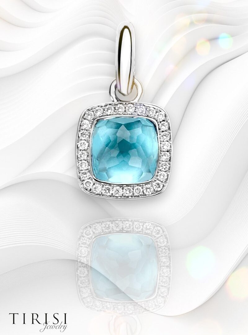 Tirisi Jewelry - Milano Blue Topaz gyémánt charm