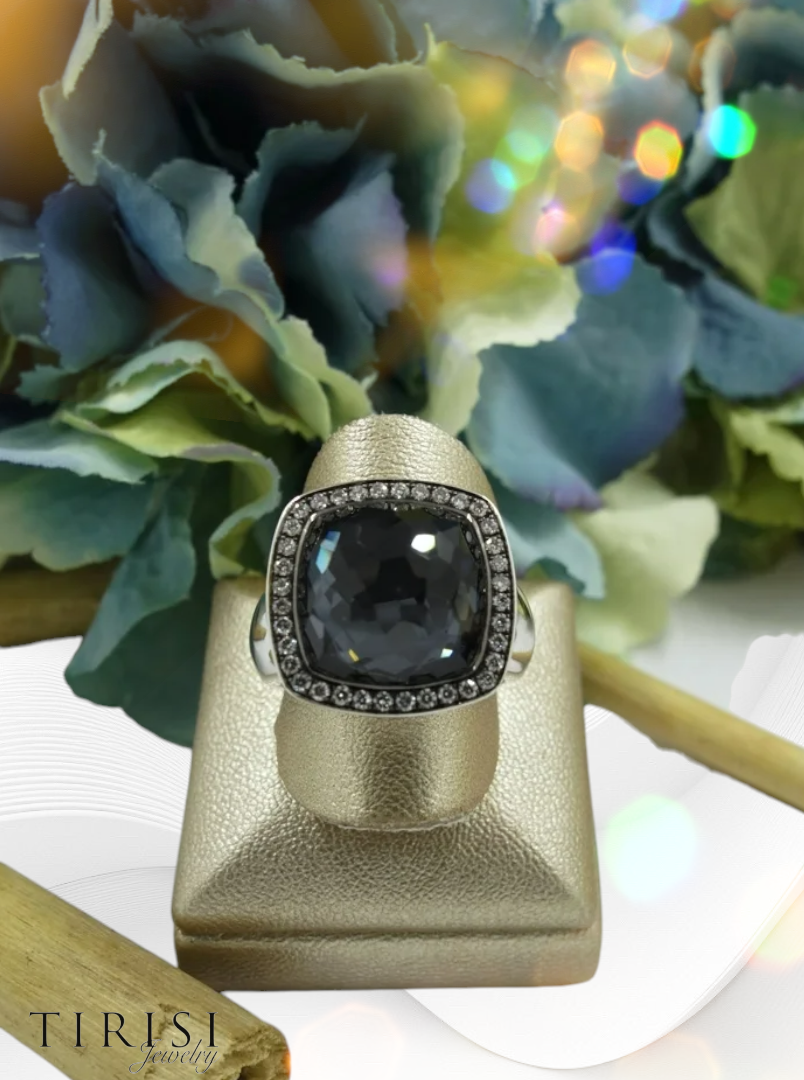 Tirisi Jewelry - Milano Hematite gyémánt gyűrű
