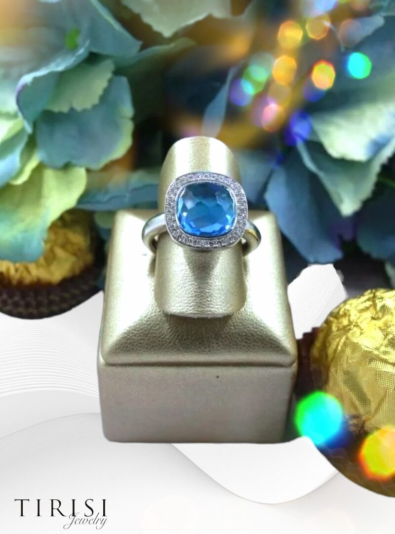 Tirisi Jewelry - Milano Blue Topaz gyémánt gyűrű