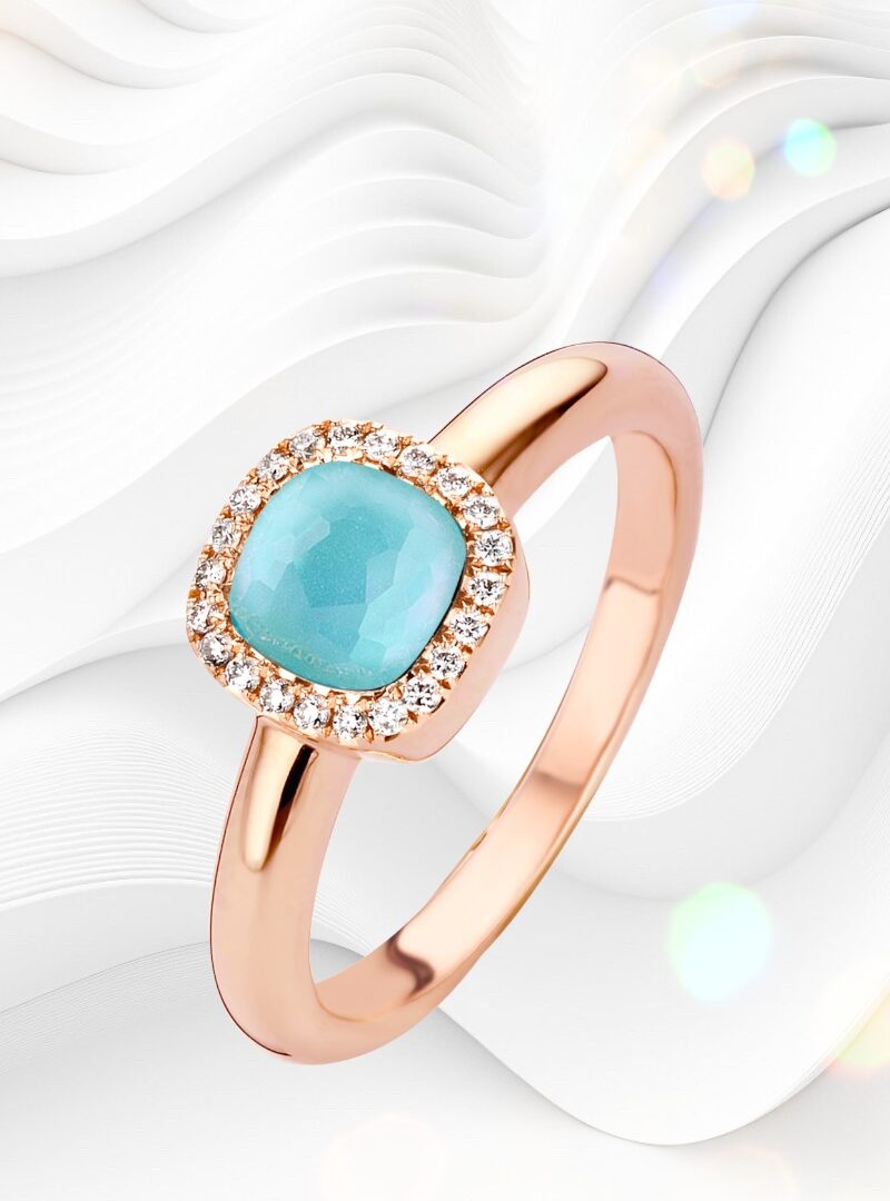 TIRISI Jewelry - Milano Sweeties Türkiz Gyémánt Gyűrű