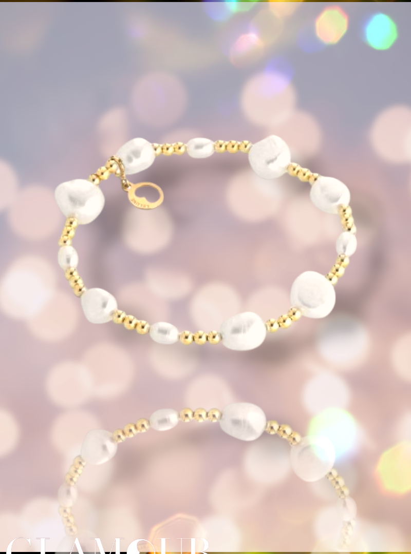 Lelune Glamour - Freya yellow gyöngyös karkötő
