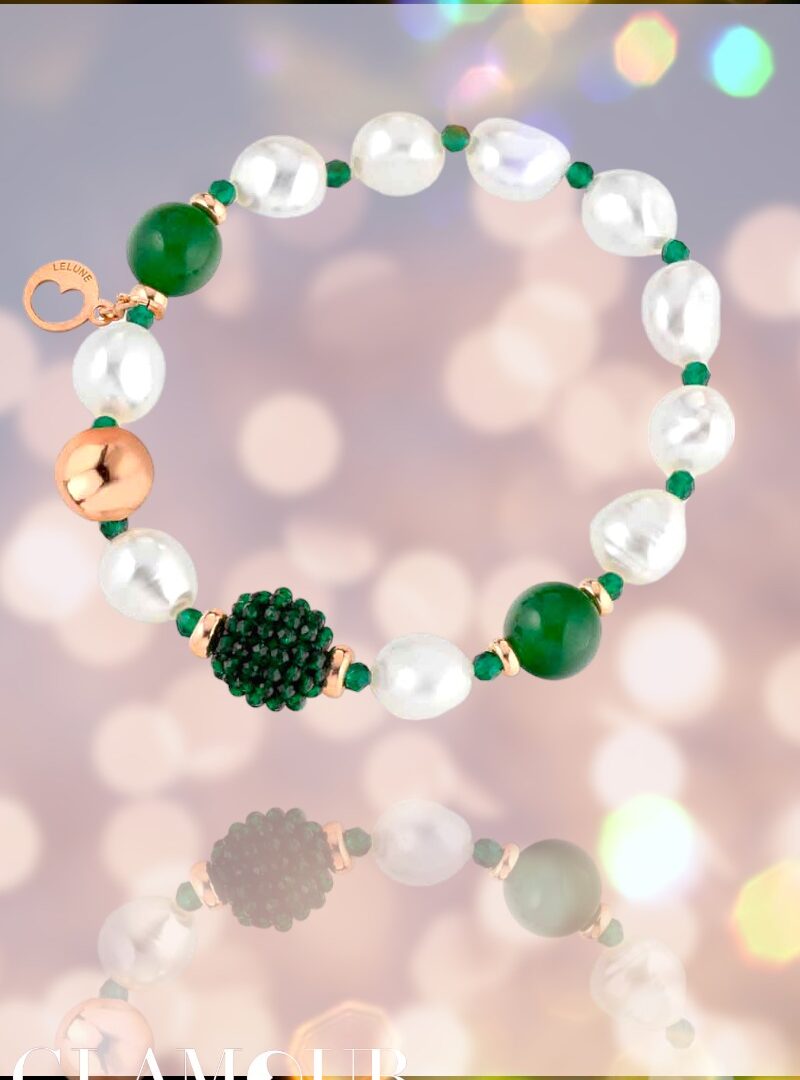 Lelune Glamour - Green Sophie gyöngyös karkötő