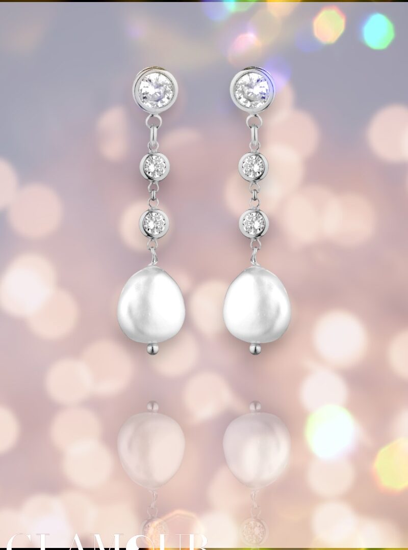 Lelune Glamour - Silver Sophie "S2" gyöngyös fülbevaló