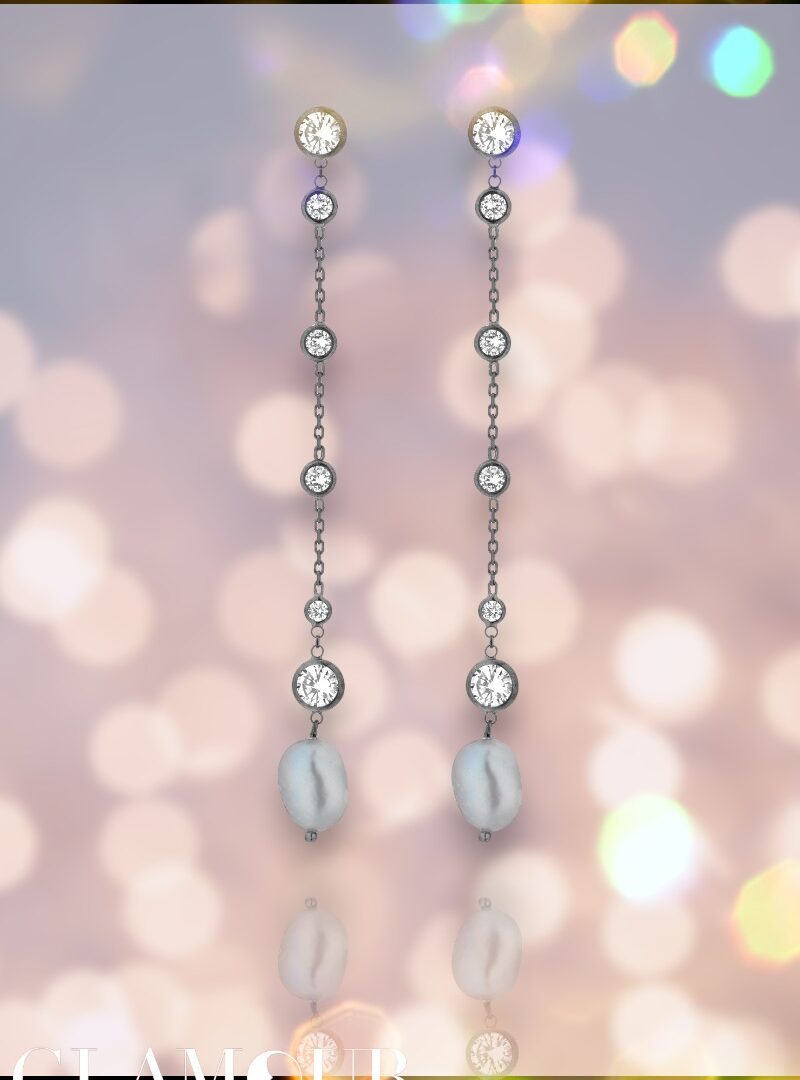 Lelune Glamour - Silver Sophie "L2" gyöngyös fülbevaló