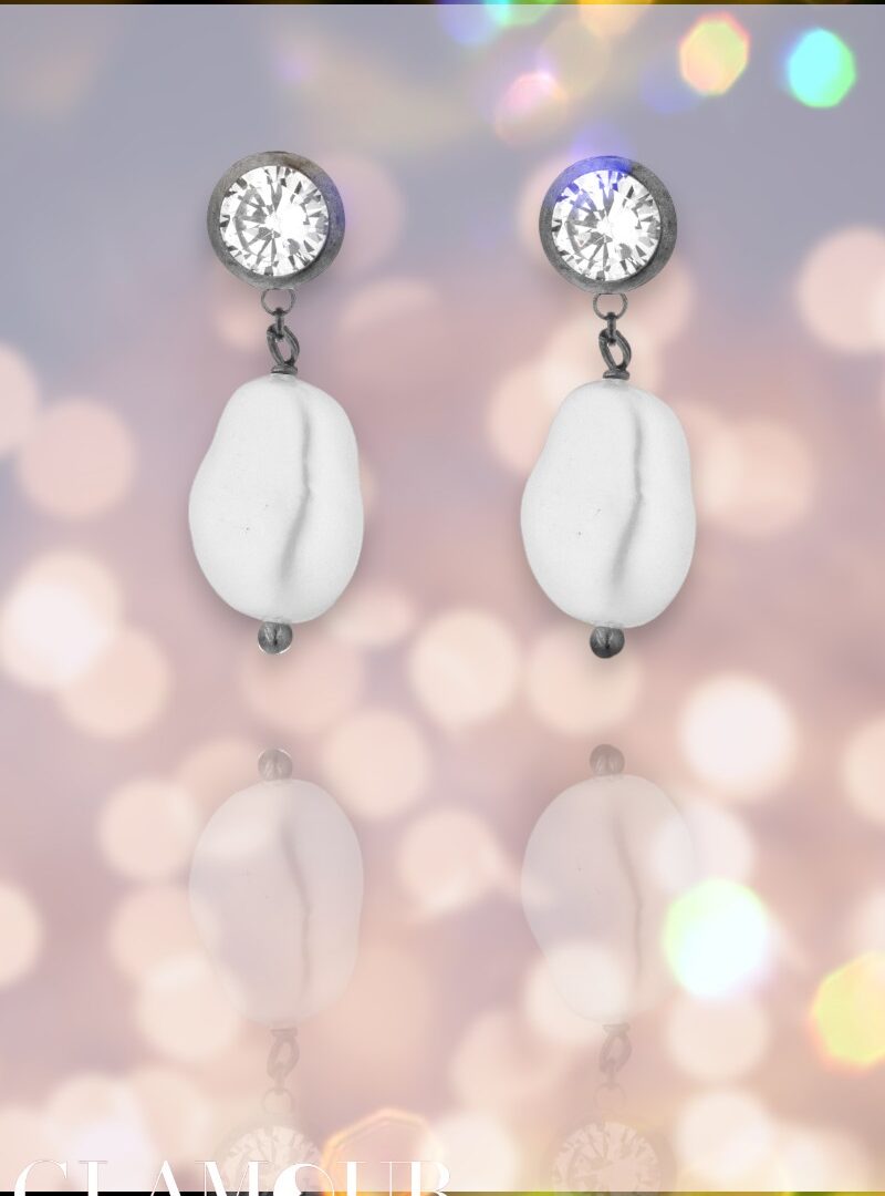Lelune Glamour - Silver Sophie gyöngyös fülbevaló
