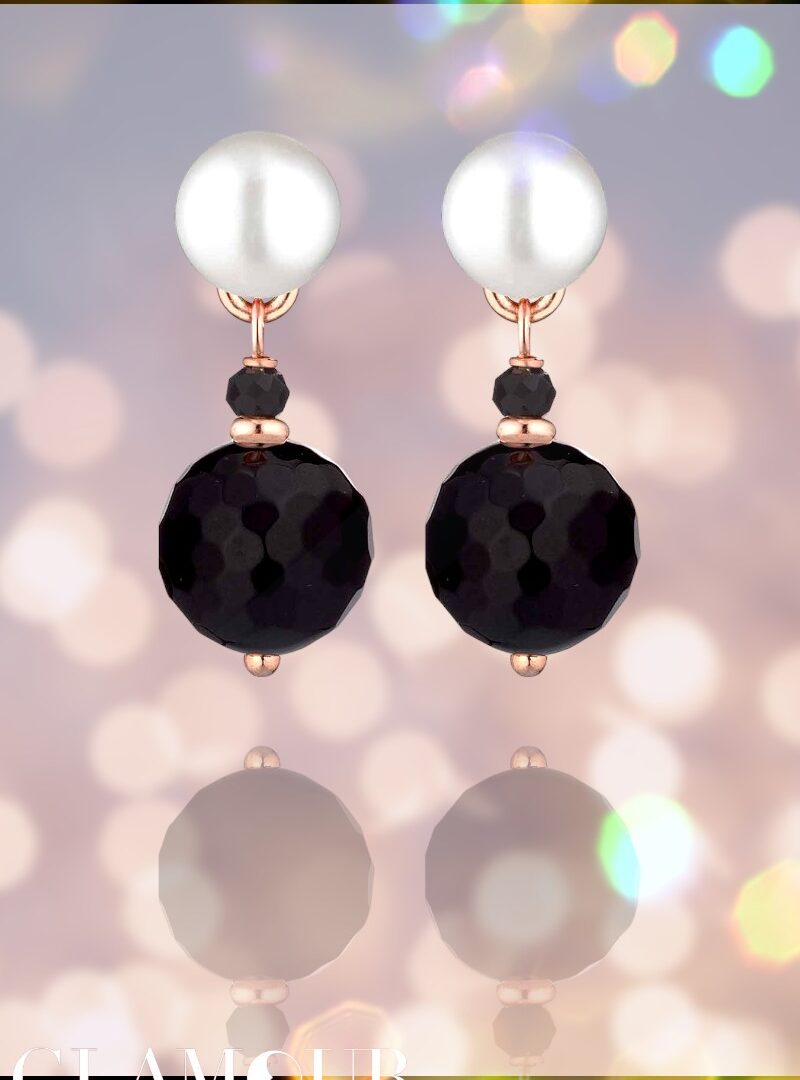 Lelune Glamour - Black Sophie gyöngyös fülbevaló