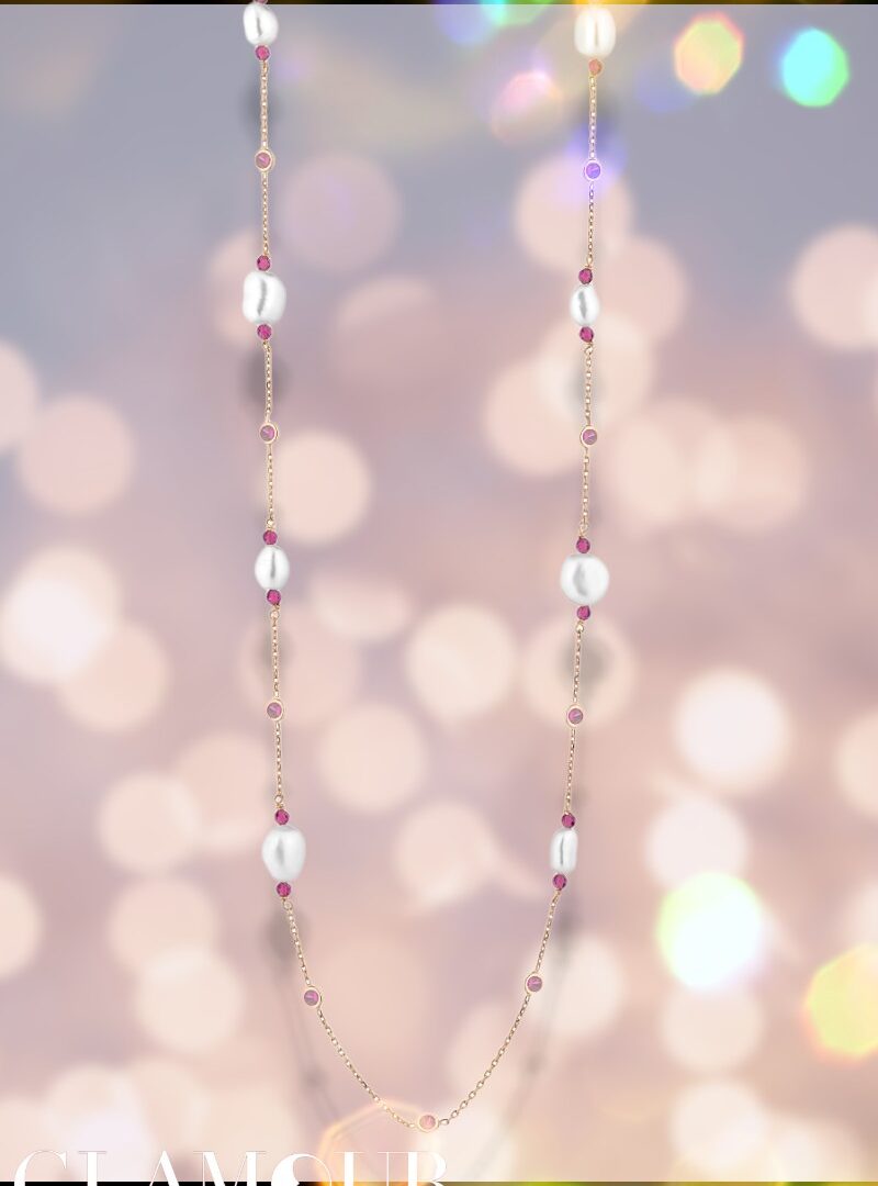 Lelune Glamour - Sophie Pink "L" gyöngyös nyakék