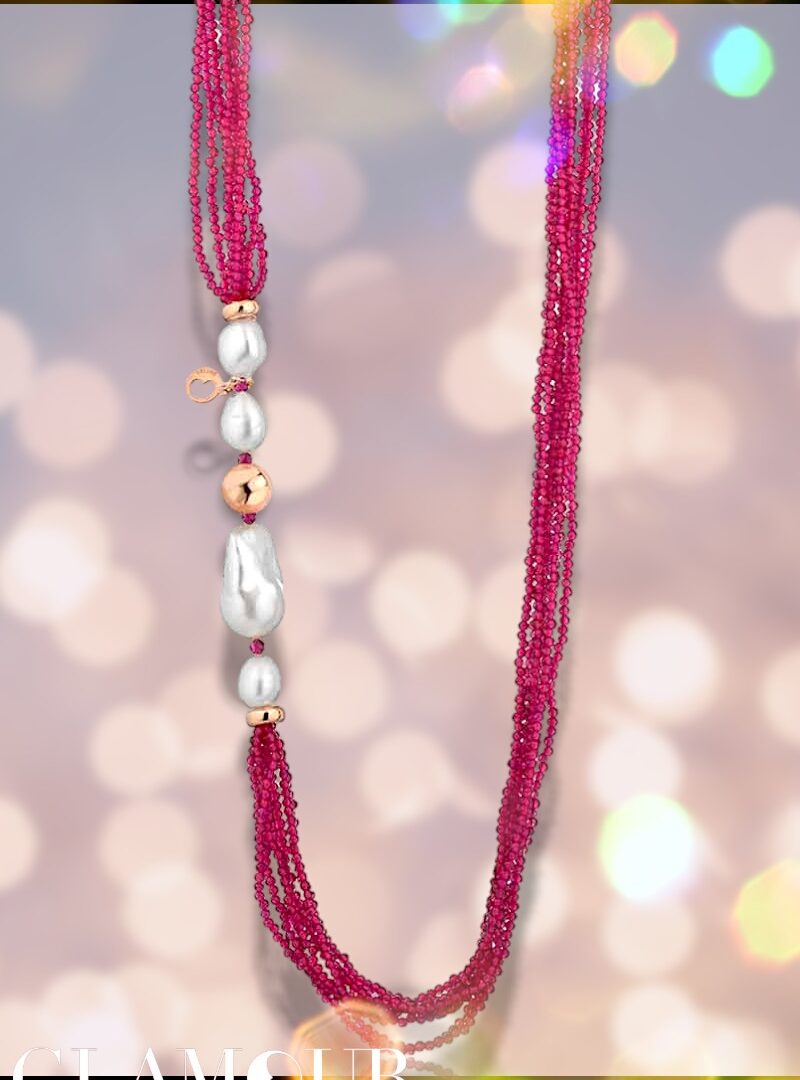 Lelune Glamour - Fuchsia "B" Sophie gyöngyös nyakék