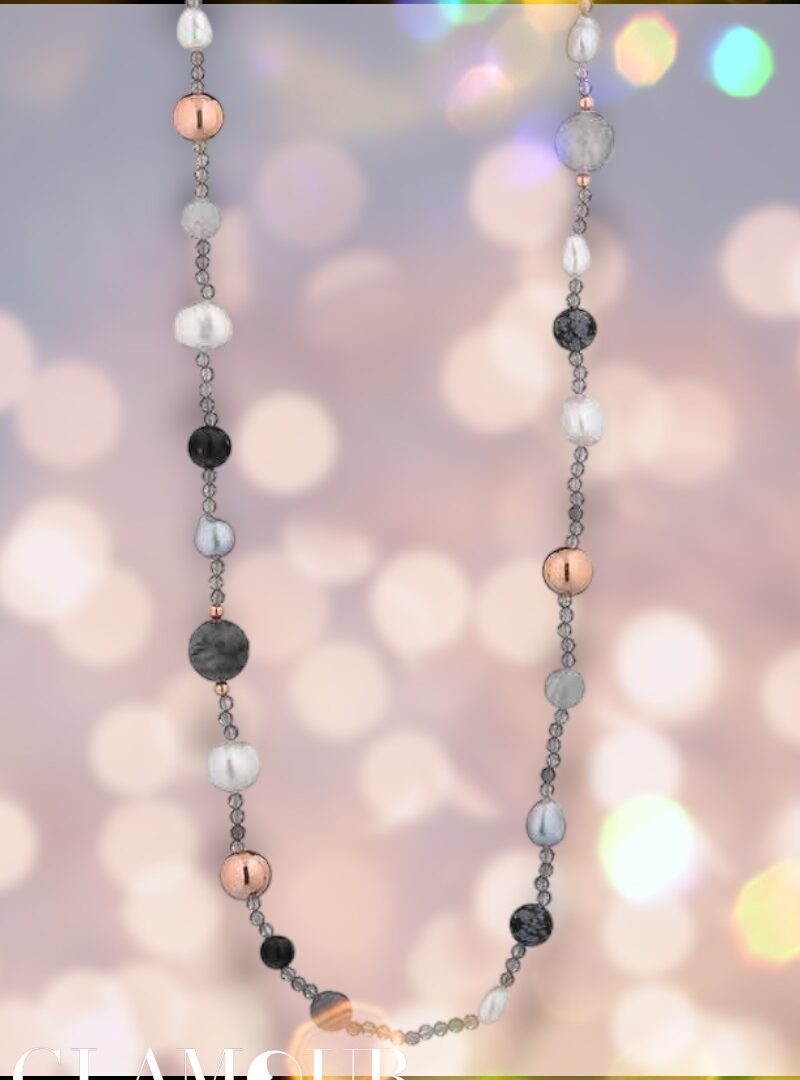 Lelune Glamour - Grey "L" Sophie gyöngyös nyakék