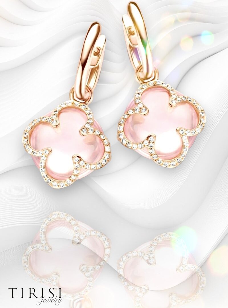 Tirisi Jewerly - Seoul Flower rosé gyémánt fülbevaló