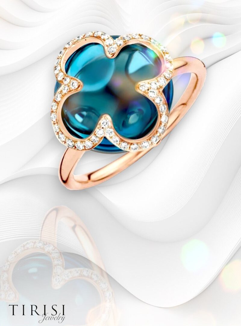 Tirisi Jewelry -Seoul Flower Blue gyémánt gyűrű