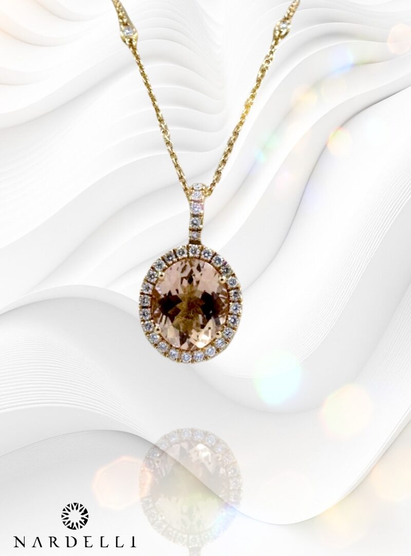 Luxury Morganite gyémánt nyakék